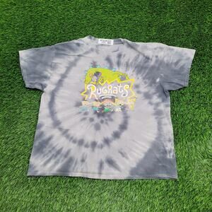 Nickelodeon Rugrats Cartoon Shirt L/XL 23x25 Gray Tie-Dye
